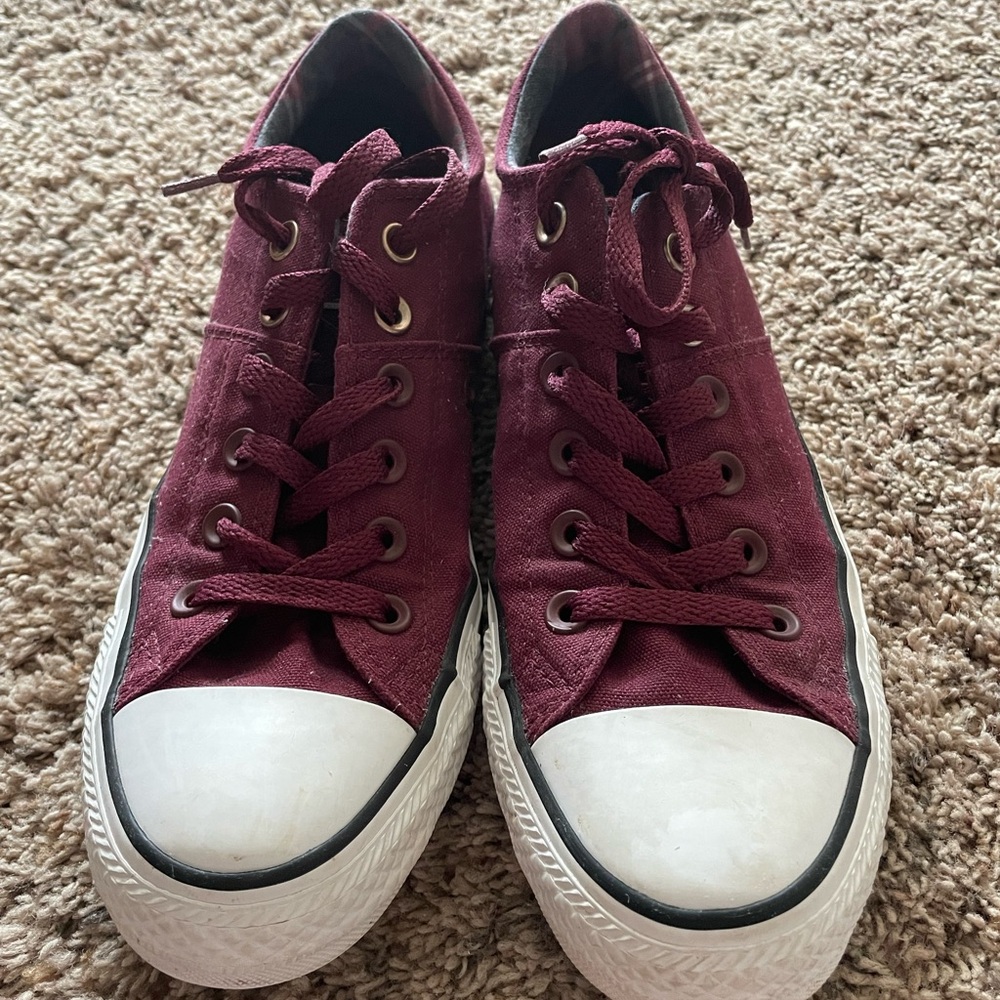 Maroon Converse Low Top Sneakers